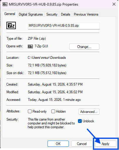 Click Apply after checking Unblock